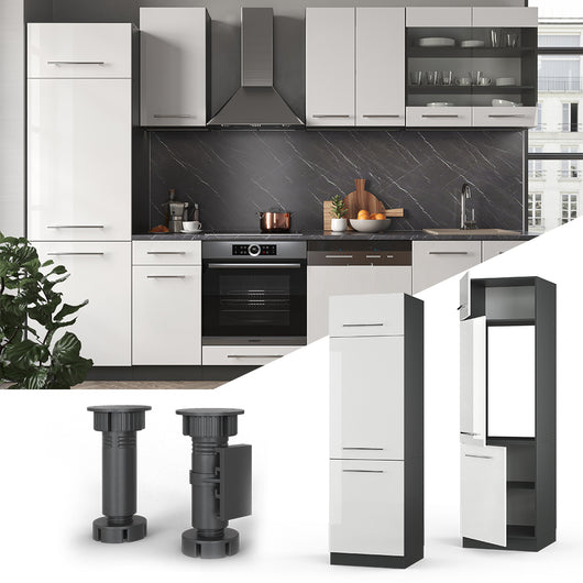 Vicco Armadio frigorifero Bianco lucido 60 cm