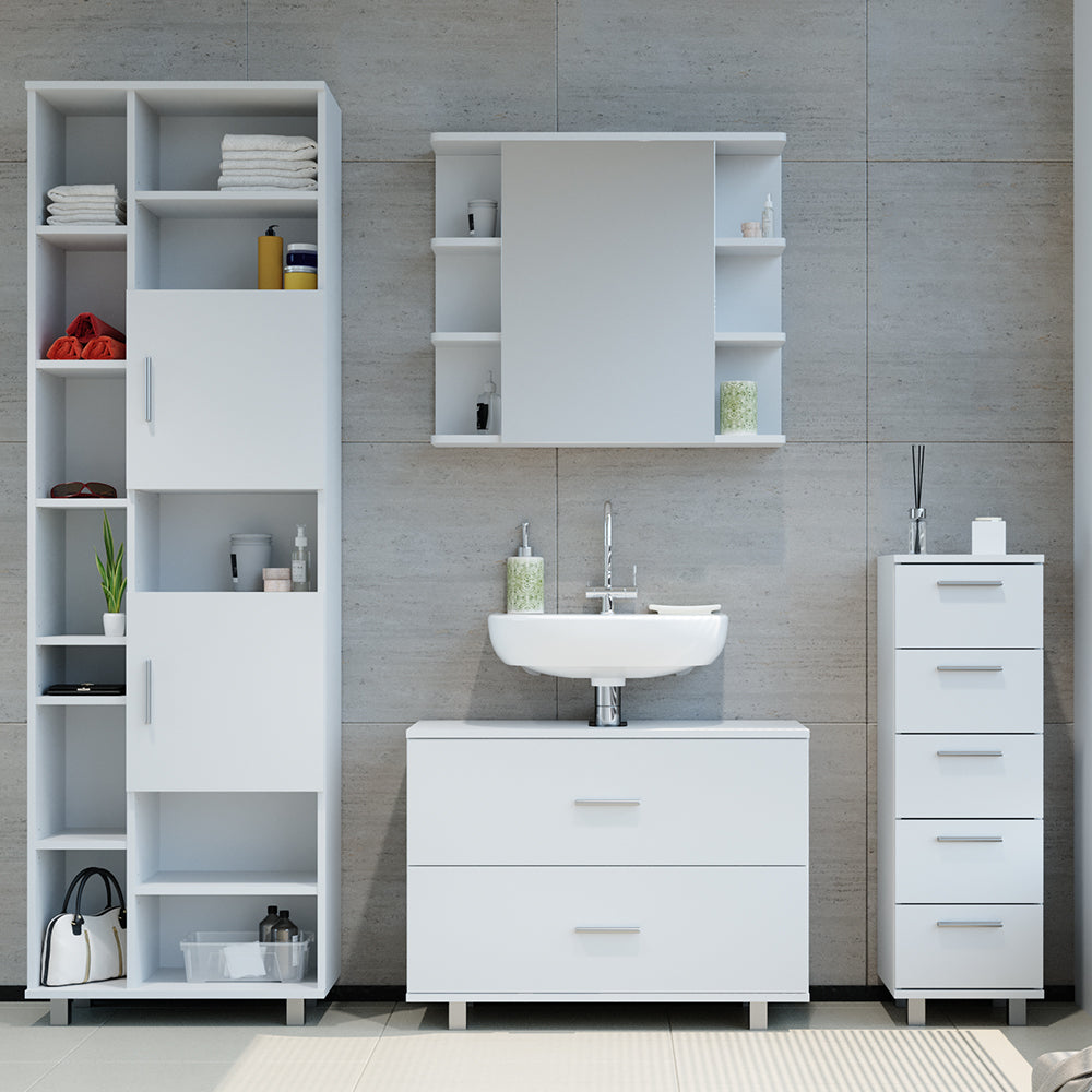 Vicco Set mobili bagno Bianco 4 parti