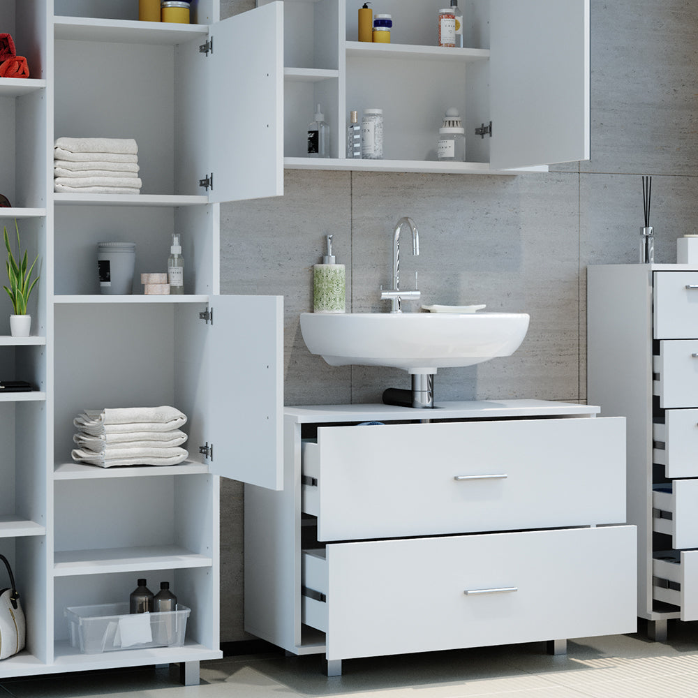 Vicco Set mobili bagno Bianco 4 parti