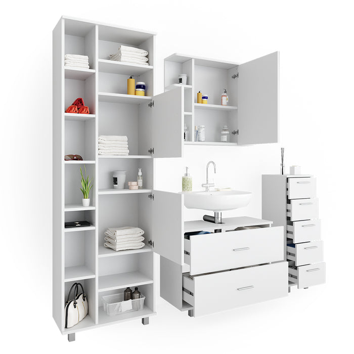 Vicco Set mobili bagno Bianco 4 parti