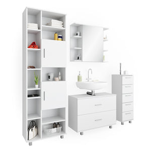 Vicco Set mobili bagno Bianco 4 parti