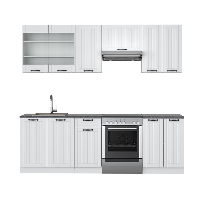 Vicco Cucina componibile Casa di campagna bianca/bianco 240 cm senza piano di lavoro