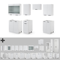 Vicco Cucina componibile Casa di campagna bianca/bianco 240 cm , PL Marmo