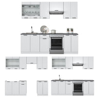 Vicco Cucina componibile Casa di campagna bianca/bianco 240 cm , PL Rovere
