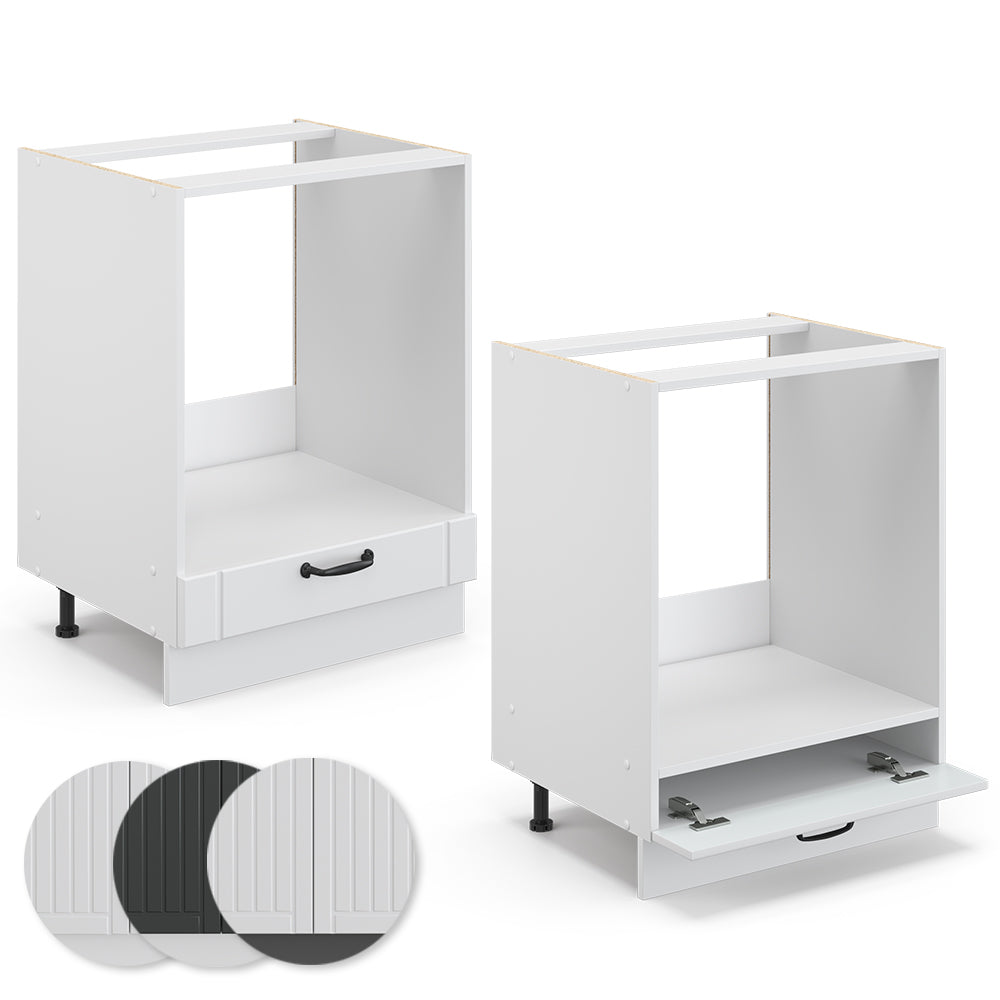 Vicco Mobile per forno da incasso Bianco casa di campagna 60 cm , PL Rovere