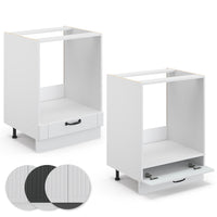 Vicco Mobile per forno da incasso Bianco casa di campagna 60 cm , PL Antracite