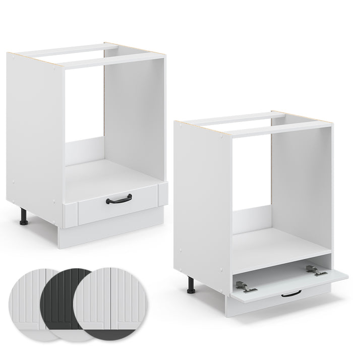 Vicco Mobile per forno da incasso Bianco casa di campagna 60 cm , PL Antracite