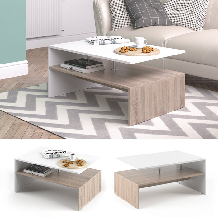 Vicco Tavolino da salotto Bianco/Sonoma 90 x 60 cm