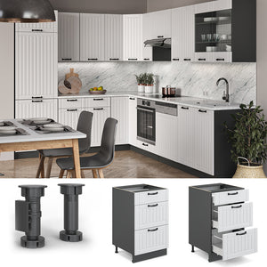 Vicco Mobiletto base per cucina Bianco casa di campagna 50 cm senza piano di lavoro