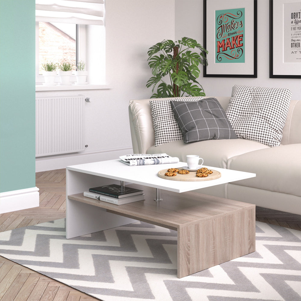 Vicco Tavolino da salotto Bianco/Sonoma 90 x 60 cm