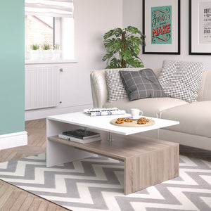 Vicco Tavolino da salotto Bianco/Sonoma 90 x 60 cm