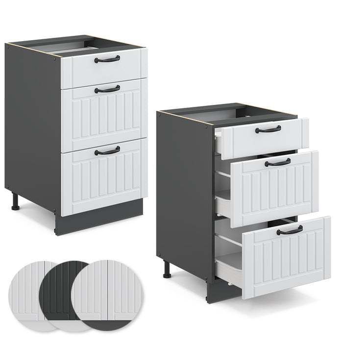 Vicco Mobiletto base per cucina Bianco casa di campagna 50 cm senza piano di lavoro