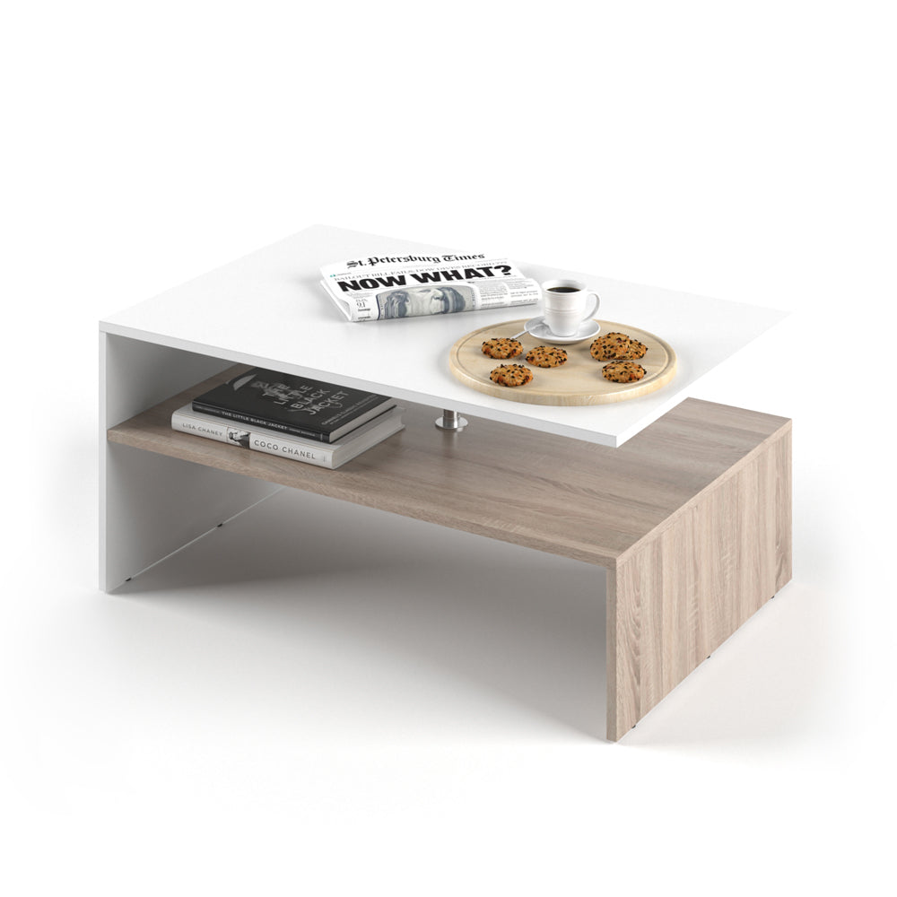 Vicco Tavolino da salotto Bianco/Sonoma 90 x 60 cm