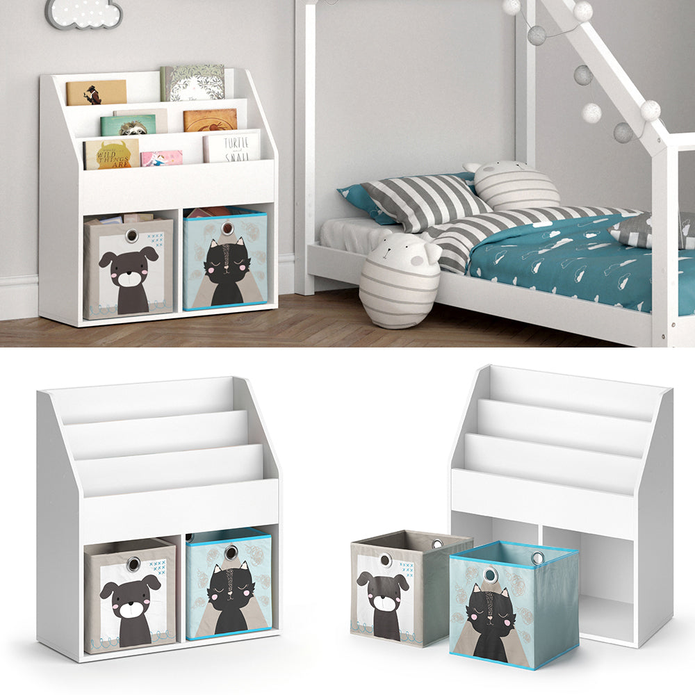 Vicco Libreria bambini Bianco 30.7 x 79 cm con 2 scatole pieghevoli opt.4