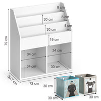 Vicco Libreria bambini Bianco 30.7 x 79 cm con 2 scatole pieghevoli opt.4