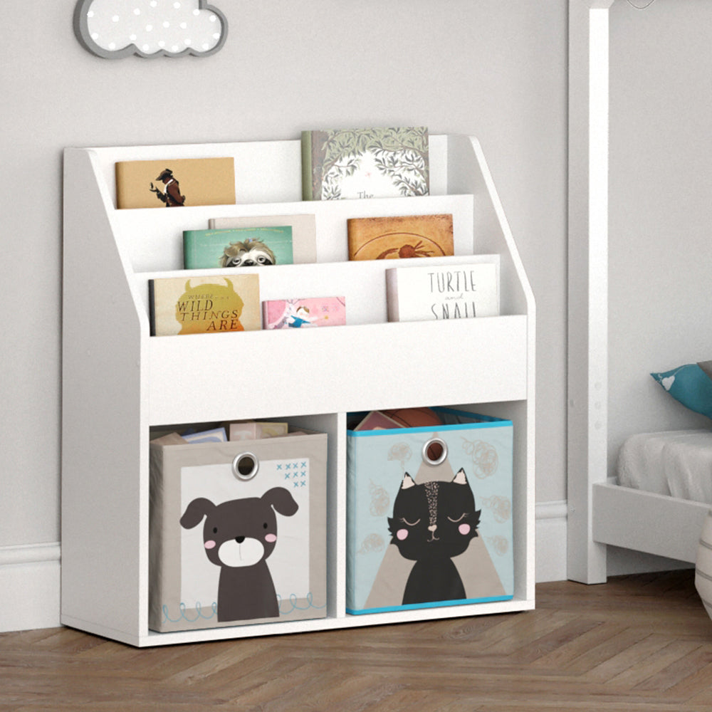 Vicco Libreria bambini Bianco 30.7 x 79 cm con 2 scatole pieghevoli opt.4