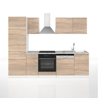 Vicco Cucina componibile Sonoma 270 cm senza piano di lavoro con striscia LED