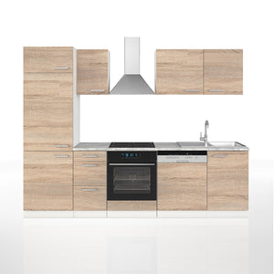 Vicco Cucina componibile Sonoma 270 cm senza piano di lavoro con striscia LED