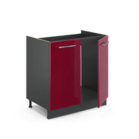 Vicco Mobile lavello cucina Rosso bordeaux lucido 80 cm , PL Antracite