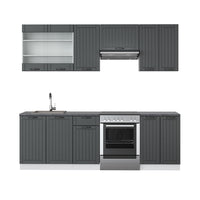 Vicco Cucina componibile Antracite casa di campagna/bianco 240 cm senza piano di lavoro