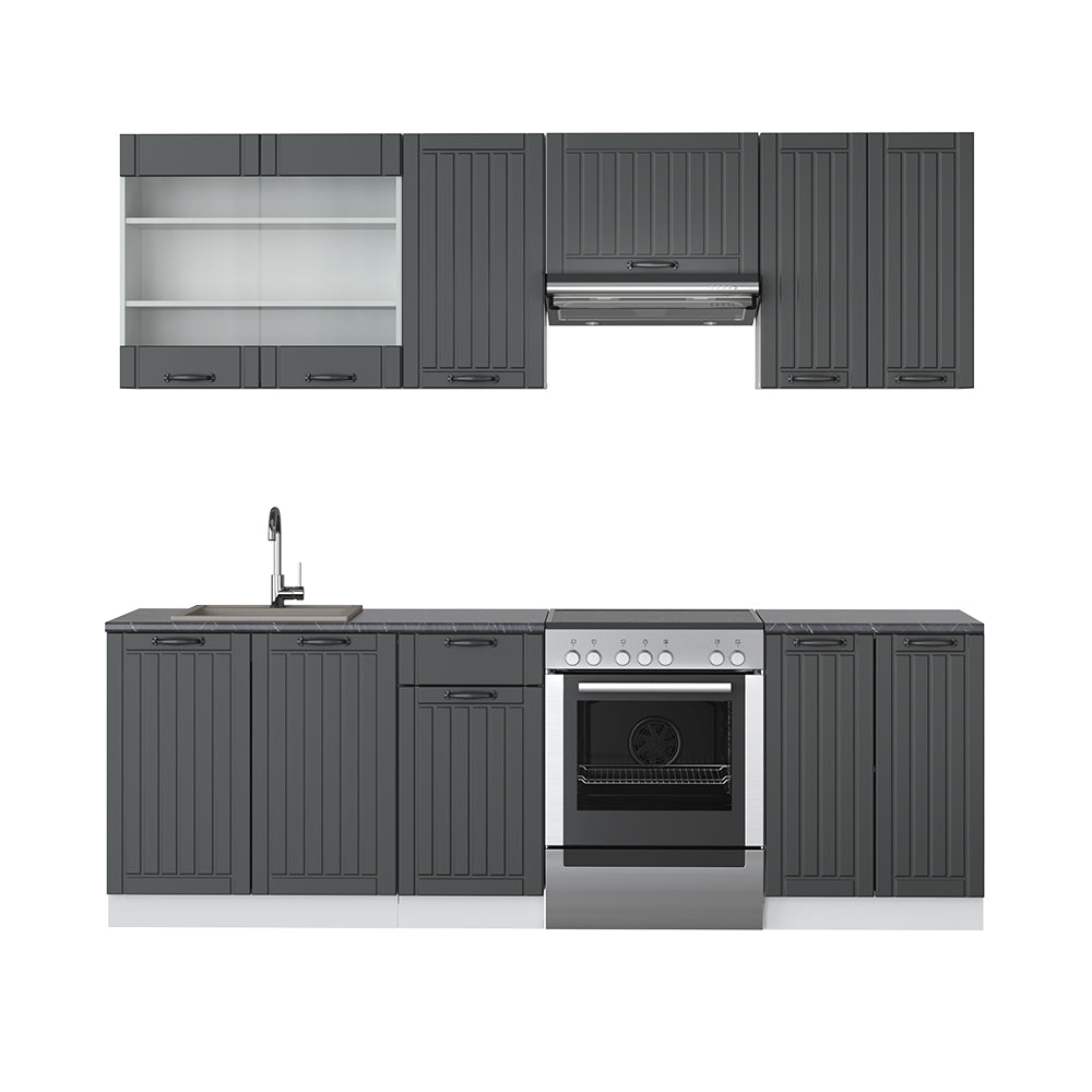 Vicco Cucina componibile Antracite casa di campagna/bianco 240 cm , PL Antracite