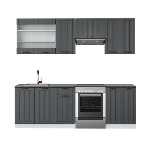 Vicco Cucina componibile Antracite casa di campagna/bianco 240 cm , PL Antracite