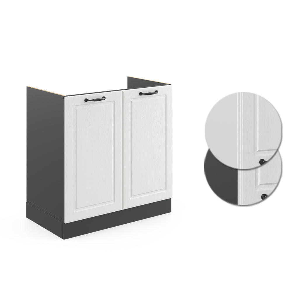 Vicco Mobile lavello cucina Bianco casa di campagna 80 cm senza piano di lavoro