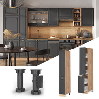 Vicco Armadio da farmacia Antracite-oro 30 cm