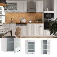 Vicco Mobile da cucina in vetro Bianco casa di campagna 40 cm