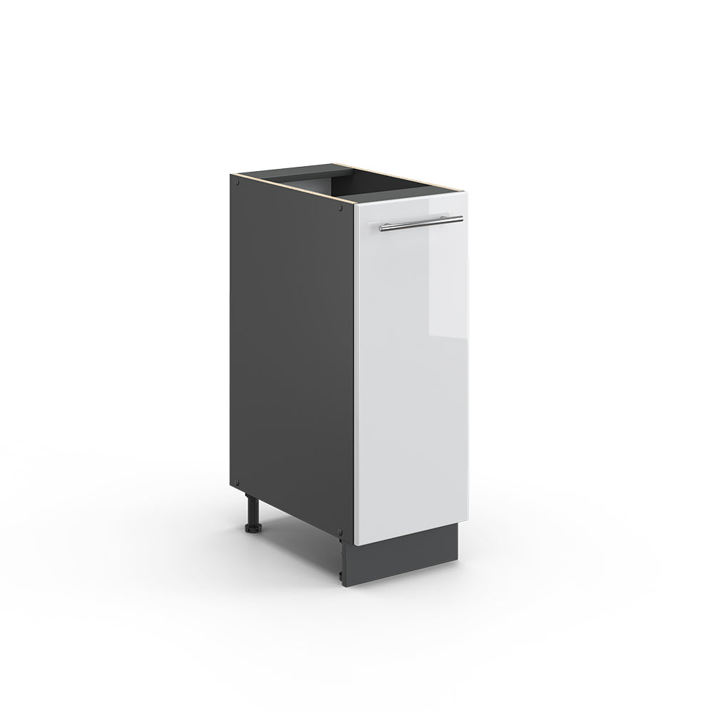 Vicco Armadio cucina dispensa alto Bianco lucido 30 cm senza piano di lavoro