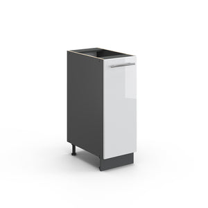 Vicco Armadio cucina dispensa alto Bianco lucido 30 cm senza piano di lavoro
