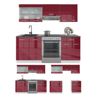 Vicco Cucina componibile Rosso lucido/bianco 200 cm , PL Antracite