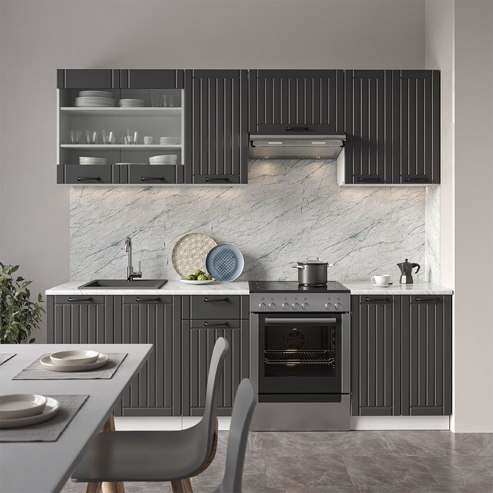 Vicco Cucina componibile Antracite casa di campagna/bianco 240 cm , PL Antracite