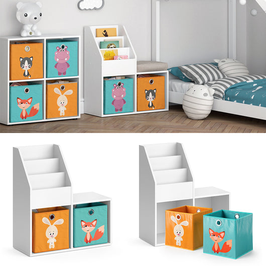 Vicco Libreria bambini Bianco 72 x 79 cm Mini, con 2 cassette pieghevoli opt.1