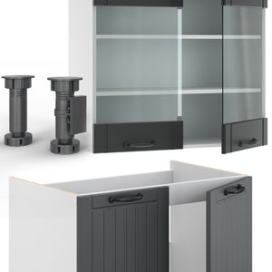 Vicco Cucina componibile Antracite casa di campagna/bianco 240 cm , PL Rovere