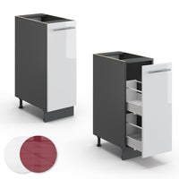 Vicco Armadio cucina dispensa alto Bianco lucido 30 cm senza piano di lavoro