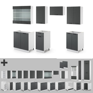 Vicco Cucina componibile Antracite casa di campagna/bianco 240 cm , PL Antracite