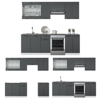 Vicco Cucina componibile Antracite casa di campagna/bianco 240 cm , PL Marmo