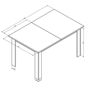 Vicco Tavolo da pranzo Bianco 90 x 140 cm