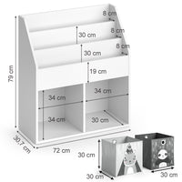 Vicco Libreria bambini Bianco 30.7 x 79 cm con 2 scatole pieghevoli opt.5