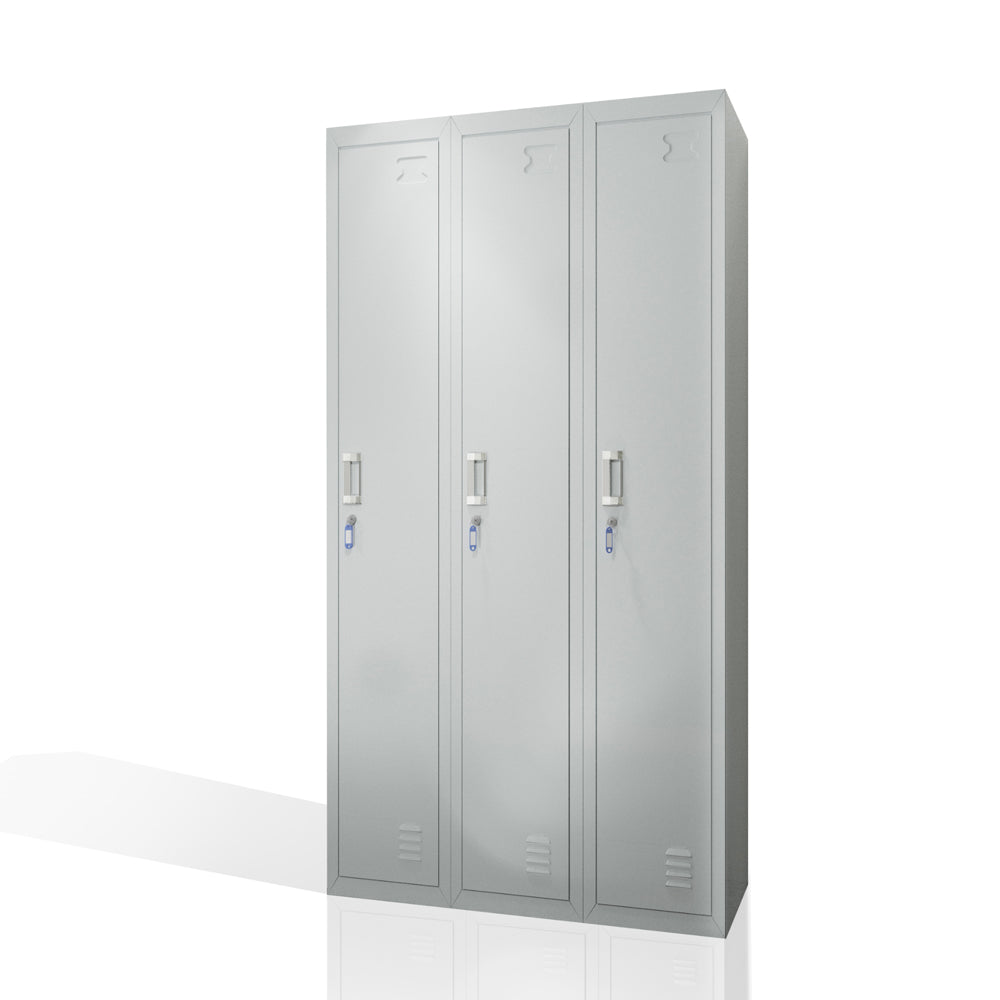 Vicco Armadietto per spogliatoi Grigio 90 x 180 cm 3 scomparti