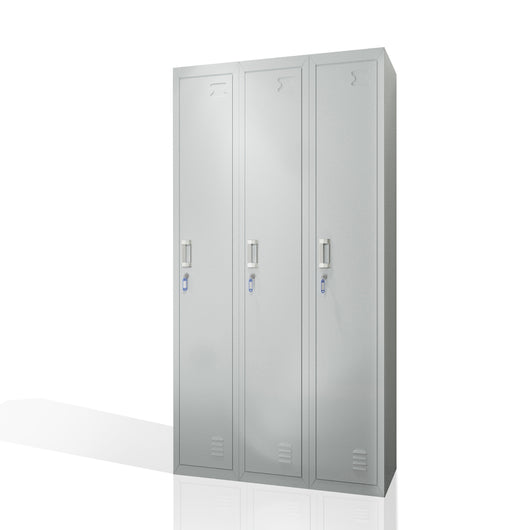 Vicco Armadietto per spogliatoi Grigio 90 x 180 cm 3 scomparti