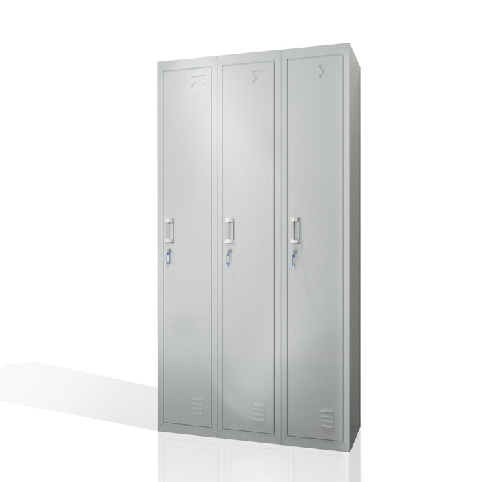 Vicco Armadietto per spogliatoi Grigio 90 x 180 cm 3 scomparti