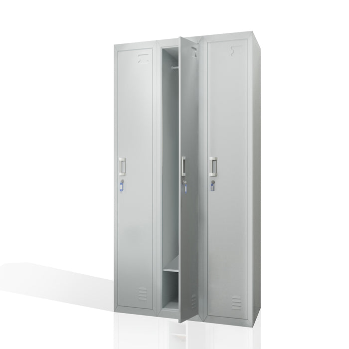 Vicco Armadietto per spogliatoi Grigio 90 x 180 cm 3 scomparti