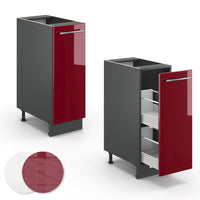 Vicco Armadio cucina dispensa alto Rosso bordeaux lucido 30 cm , PL Marmo