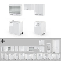 Vicco Cucina componibile Bianco lucido/bianco 200 cm , PL Antracite