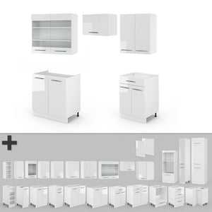 Vicco Cucina componibile Bianco lucido/bianco 200 cm , PL Antracite