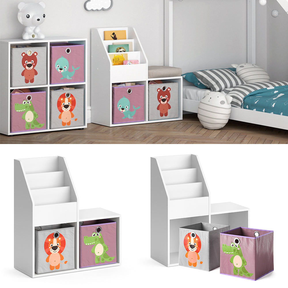 Vicco Libreria bambini Bianco 30.9 x 79 cm Mini, con 2 scatole pieghevoli opt.3