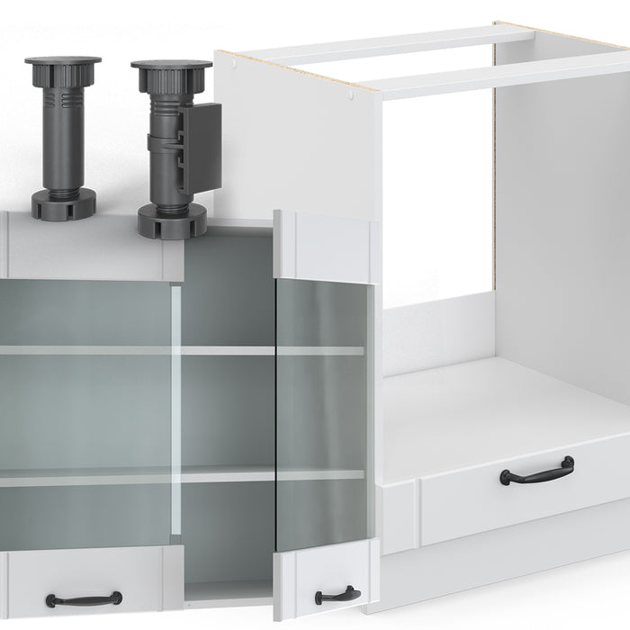 Vicco Cucina angolare completa Casa di campagna bianca/bianco 227 x 287 cm , PL Rovere