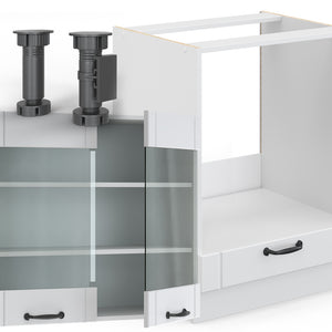 Vicco Cucina angolare completa Casa di campagna bianca/bianco 227 x 287 cm , PL Antracite